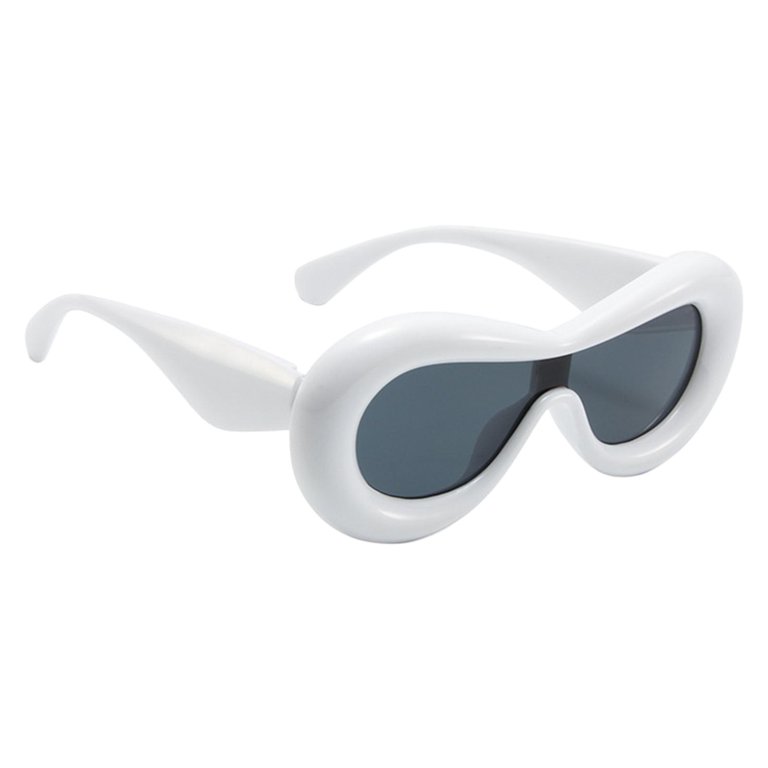 White Large Frame Eyeglasses, White Designer Frame Glasses