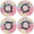 thumbnail image 2 of Shower Caps,Colorful Cloud Star Pattern Waterproof Shower Cap for Women 4 Pieces,Double Reusable Hair Cover for Shower PEVA Elastic Stretch Hem, 2 of 7