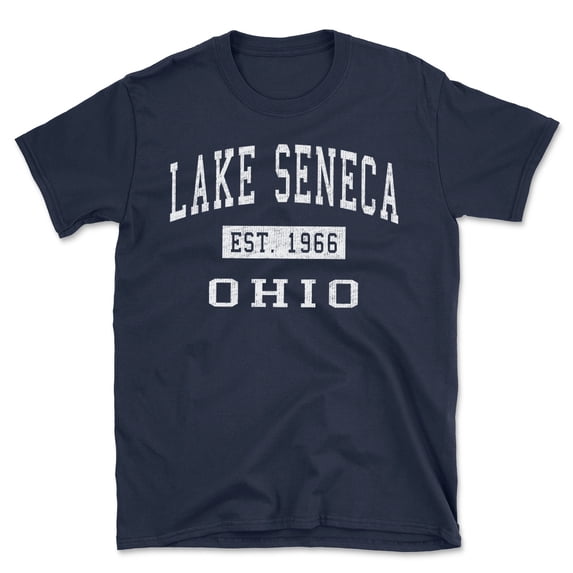 Lake Seneca Ohio Classic Established Men's Cotton T-Shirt