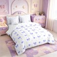 thumbnail image 2 of Manfei Purple Dreamy Bow 7-Piece King Bedding,Kawaii Dreamy Bowtie King Bed in a Bag,Reversible, 2 of 7