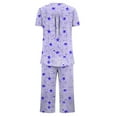 thumbnail image 4 of SwiftWear Women's Relaxed Fit Star Printed Pajamas Set Button-Up Top, Stretchy Capri Pants with Pockets 2 Piece Summer Cozy Loungewear, 4 of 5