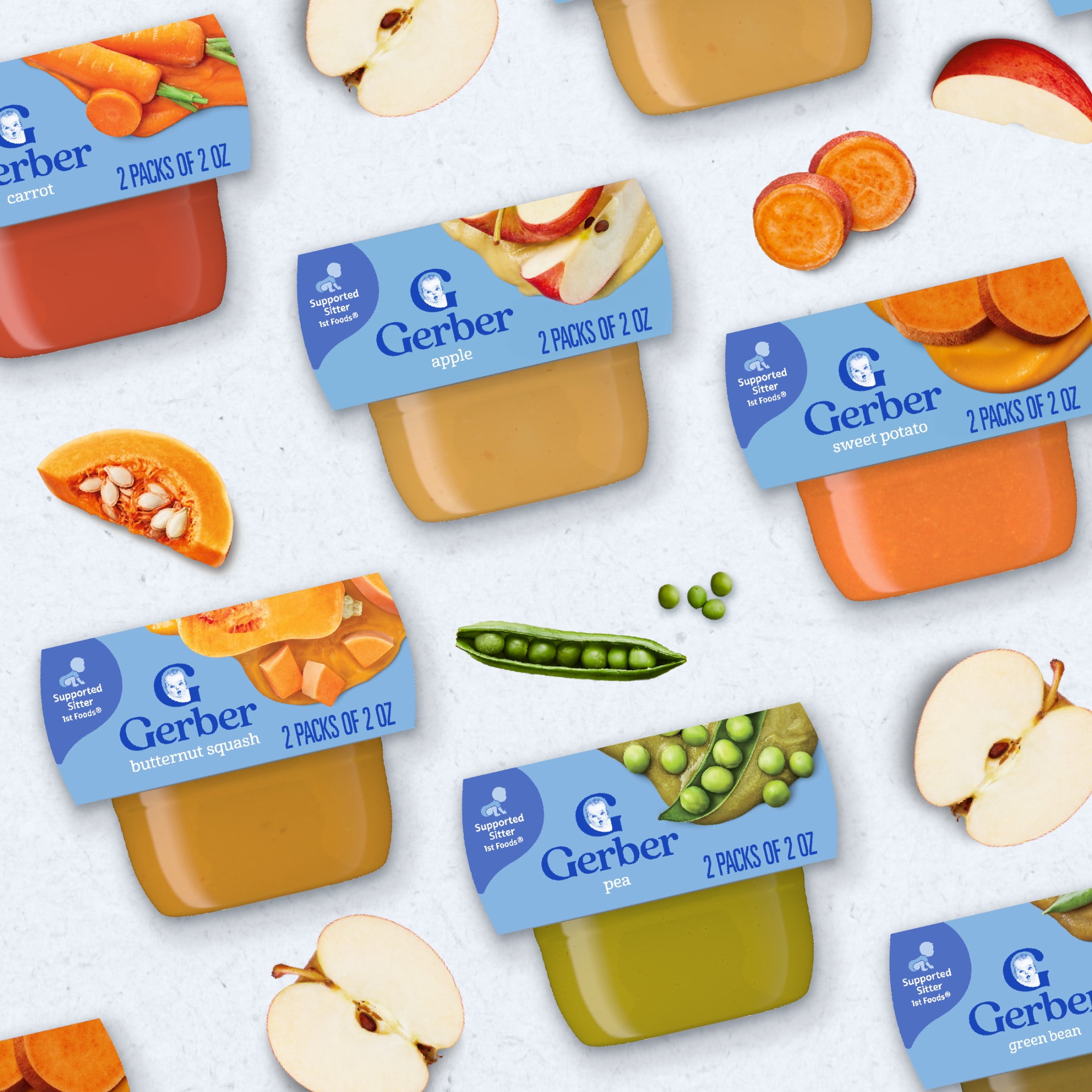 (12 pack) Gerber 1st Foods Natural for Baby Baby Food, Green Bean, 2 oz Tubs (2 Pack)