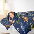 thumbnail image 4 of Homewish Kawaii Dino Dinosaur Bedding Comforter Set,Ancient Animal Twin Comforter Sets,Green Brown Deepblue Bedding Set For Boys Child,Ultra Soft Home Decor Reversible,2 Pieces, 4 of 8