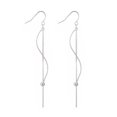 thumbnail image 1 of 2 Pieces Silver Ear Hook Bead Simple Style Long Korean Temperament Tassels Chain Universal Fashion Accessory Earrings Wedding, 1 of 7