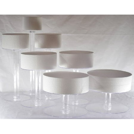 PLATINUM CAKEWARE 7 Tier Clear Cascade Wedding Cake Stand (STYLE R700)