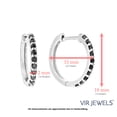 thumbnail image 3 of Vir Jewels 1/2 CTTW Black Diamond Hoop Earrings .925 Sterling Silver Round Prong 3/4 Inch, 3 of 6