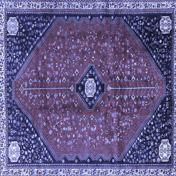 Ahgly Company Indoor Square Persian Blue Traditional Area Rugs, 7' Square