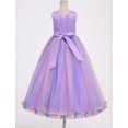 thumbnail image 2 of IBTOM CASTLE Flower Girl Formal Maxi Wedding Dress Floral First Communion Easter Ball Gown Tween Pageant Junior Bridesmaid Dresses Rainbow Purple, 2 of 7