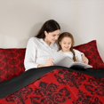 thumbnail image 5 of Homewish Vintage Damask Bedding Comforter Set,Victorian Flower Twin Comforter Sets,Red Black Bedding Set For Men Women,Super Cozy Room Decor Reversible,2 Pieces, 5 of 8