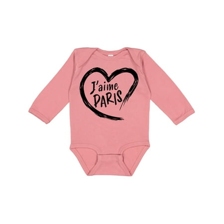 

Inktastic J aime Paris- I love Paris- heart Gift Baby Boy or Baby Girl Long Sleeve Bodysuit