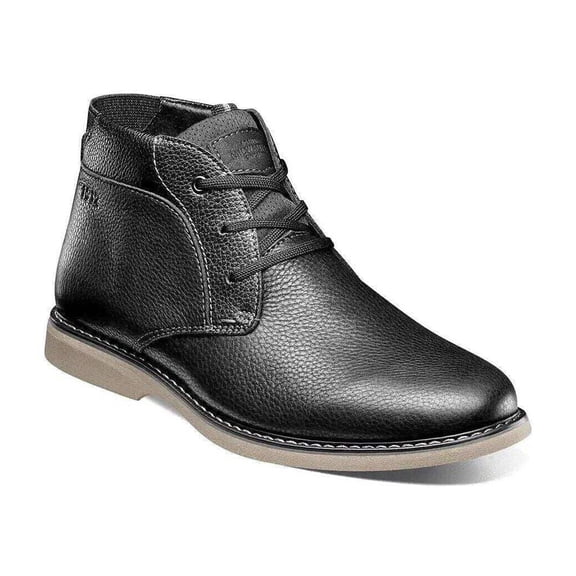 Men's Nunn Bush Otto Plain Toe Chukka Boot Casual Black Tumbled 84987-007