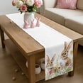 thumbnail image 6 of Easter Table Runner 60 Inches Long for Kitchen Dining, Cartoon Cute Bunny Rabbit Flowers Floral Country Dresser Scarf Farmhouse, Dining Table Decorations for Wedding/Parties, 13 x 60 In, 6 of 8