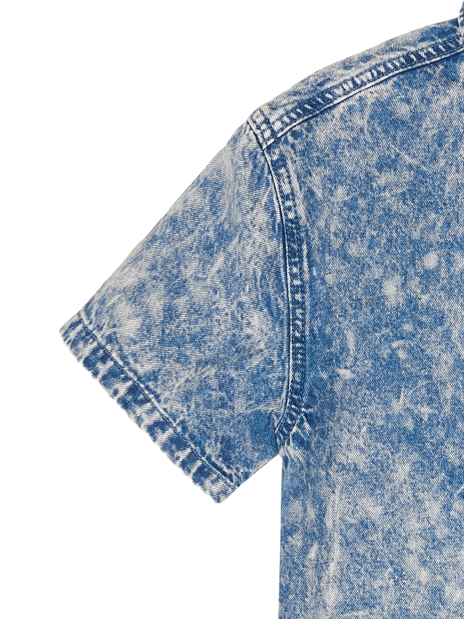 Weekend Academy Boys' Short Sleeve Denim Button Front Shirt, Sizes 4-18