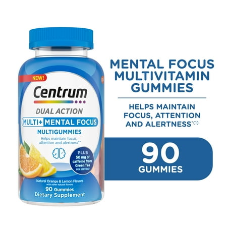 Centrum Multigummies Multi+ Dual Action Gummy Vitamins for Mental Focus , 90 Count