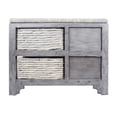thumbnail image 5 of 25" X 17" X 20" Grey MDF Wood Water Hyacinth 2-Drawer, 2-Basket Storage Bench, 5 of 5