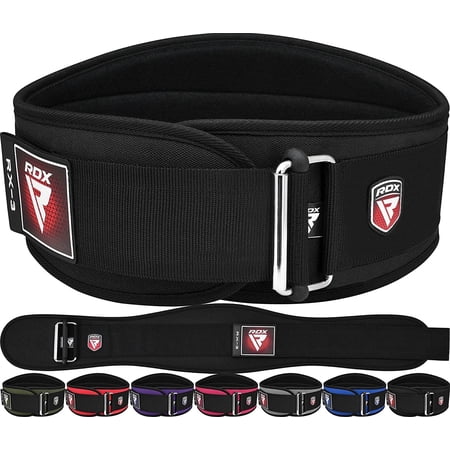 RDX Weight Lifting Belt, 6 Inch Curved Padded Back Lumbar Support, Functional Fitness Strength Training, Core Exercise Workout Bodybuilding Powerlifting Deadlifts Squats, Home Gym Equipment