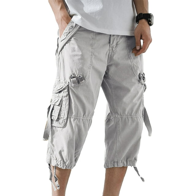 Sonducket Pantalones Cortos Casuales Para Hombres Tela Transpirable Bolsillos Prácticos Y Elegantes Pantalones Cortos Vintage Cargo De Verano Prendas para la parte inferior del cuerpo blanco 29