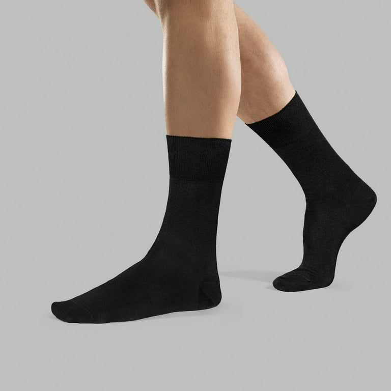 12 Pack of Daily Basic Men Black Solid Plain Dress Socks (9-11