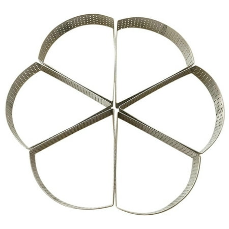 

6Pcs Stainless Steel Porous Tart Ring Tower Pie Cake Mold Heat-Resistant Perforated Cake Mousse Ring
