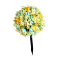 thumbnail image 3 of Estaca de jardín de flores artificiales decorativas multiusos flor realista Azul amarillo, 3 of 9