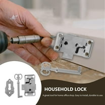 TEHAUX  2 Sets Antique Lock Cabinet Locks with Keys Jewelry Cabinets Silver