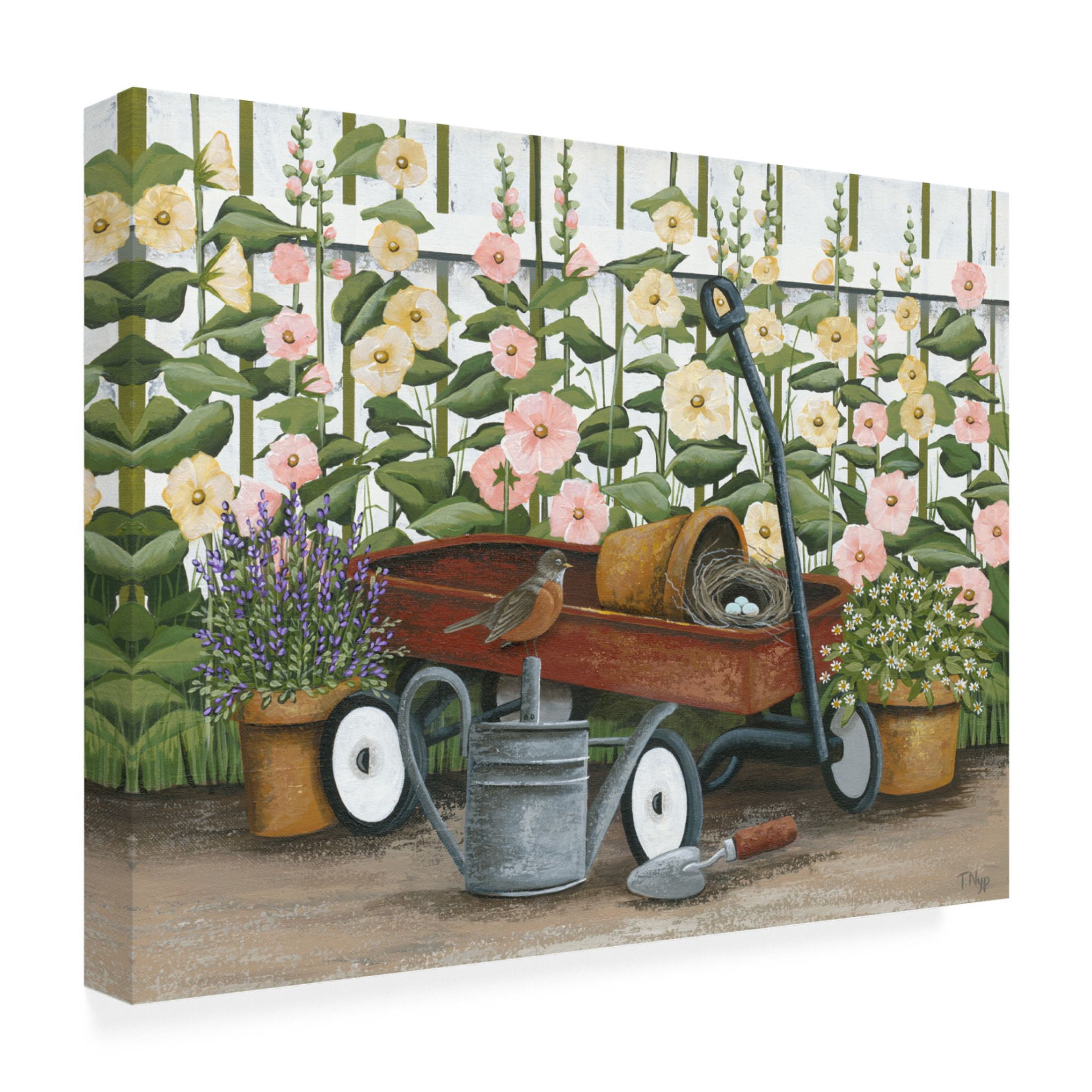 Canvas Wall Art - Tanya Nyp 'Wagon And Tools' Wall Art for Living Room, Bedroom, or Office Décor by Trademark Fine Art - 47 x 35 Inches