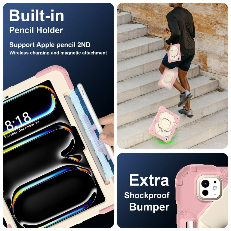 CLARKCAS IPad Pro 11 Case 2024 - Slim Trifold Cover With Pencil Holder & Auto Wake/Sleep