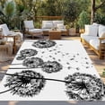 thumbnail image 2 of Dandelion Outdoor Rug for Patio/Deck/Porch, Non-Slip Large Area Rug 6 x 9 Ft, Black White Modern Country Rustic Plants Indoor Outdoor Rugs Washable Area Rugs, Reversible Camping Rug Carpet Runner, 2 of 8