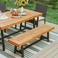 MF Studio 6Piece Outdoor Dining Set with Acacia Wood Table, Bench