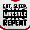 thumbnail image 4 of Inktastic Eat, Sleep, Wrestle, Repeat Boys or Girls Baby Bib, 4 of 4