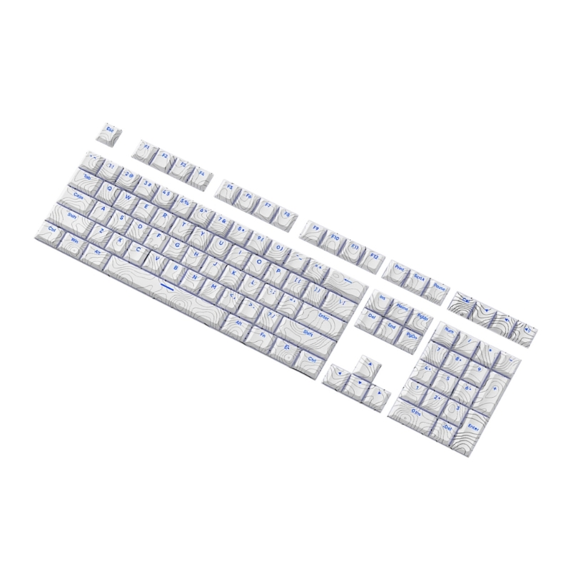 108 Keys PBT Dye Sublimation Keycaps Contour Line Front Print Backlit keycaps Cherry Profile Keycaps for Keyboard