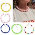 thumbnail image 4 of Collar de cuentas acrílicas gruesas, collar llamativo de chicle, joyería elegante, 4 of 4