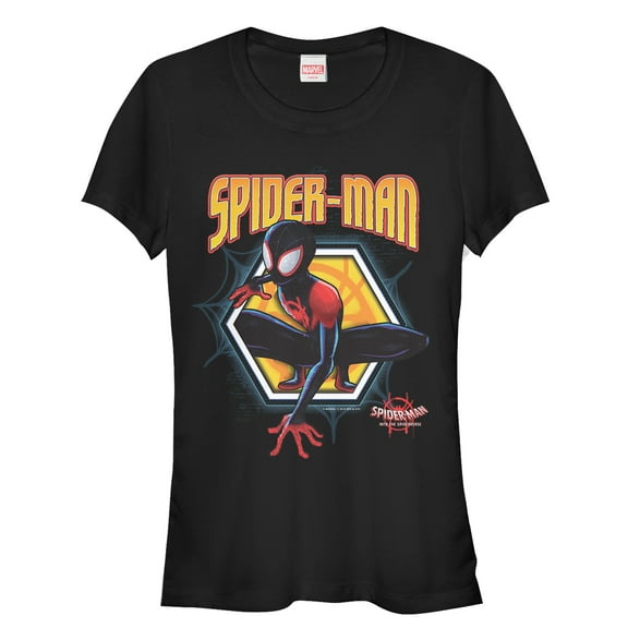 Junior's Marvel Spider-Man: Into the Spider-Verse Hexagon  Graphic Tee Black 2X Large