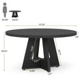 thumbnail image 6 of Tribesigns Round Dining Table for 4, Black Kitchen Table 47 Inch Farmhouse Wood Kitchen Dinning Table for Kitchen Living Room, 6 of 6