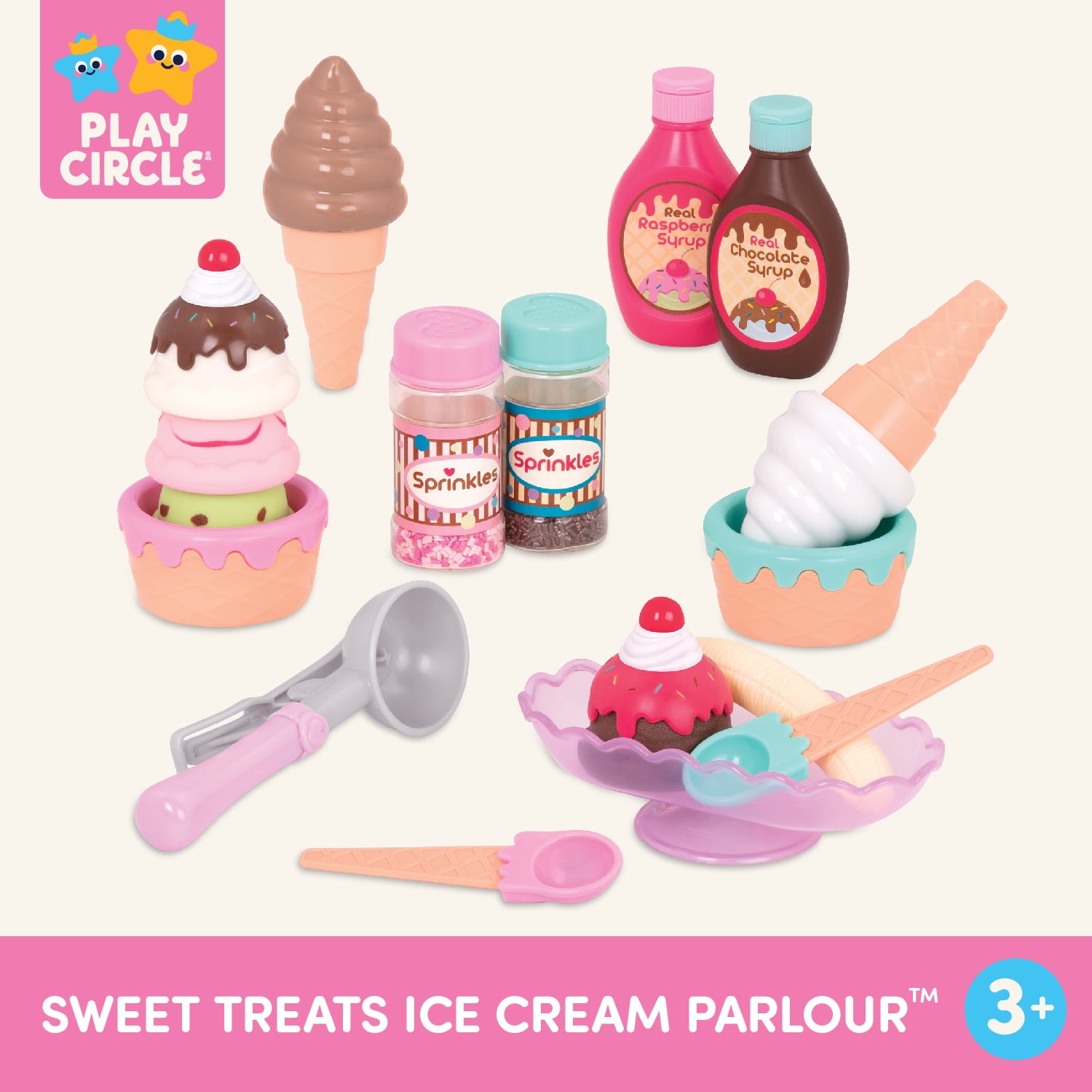 Battat Pretend Play Ice Cream Scoop and Serve Set for Kids, Sweet Treats Parlour Playset, 21 Pieces (图4) Battat Pretend Play Ice Cream Scoop and Serve Set for Kids, Sweet Treats Parlour Playset, 21 Pieces (图4)