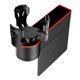 thumbnail image 5 of Organizador de relleno de asiento para coche con doble portavasos y bolsillo lateral para el asiento delantero. Derecho Negro Rojo, 5 of 6
