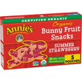 thumbnail image 1 of Annie's Organic Bunny Fruit Flavored Snacks, Easter Basket Stuffers, Summer Strawberry, Gluten Free, 10 Pouches, 7 oz, 1 of 5