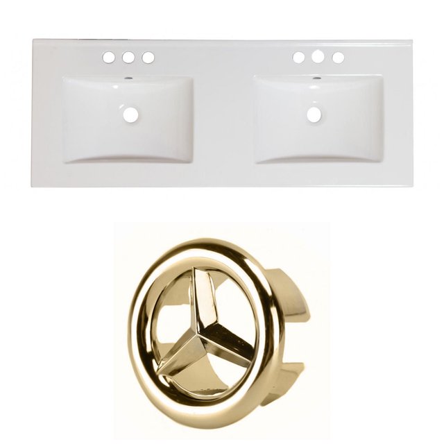 American Imaginations 48-in. W 3H8-in. Ceramic Top Set In White Color AI-24368
