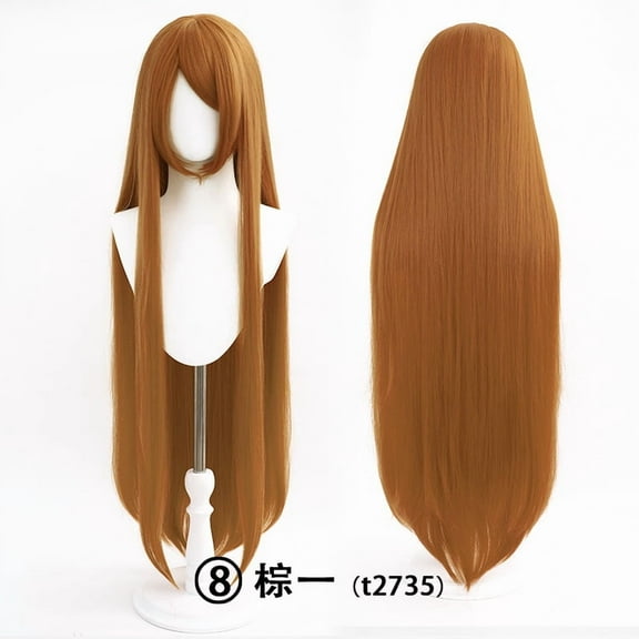 Nvzi-a 40" 100cm Long Straight Anime Costume Cosplay Wig Party Wig，Brown