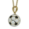 thumbnail image 2 of 14k Yellow Gold and Enamel Soccer Ball Pendant and Cable Chain, 2 of 4