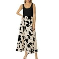 thumbnail image 1 of YFELWZ Womens Plus Size Spring Summer Print Elegant Dress Beige M, 1 of 5