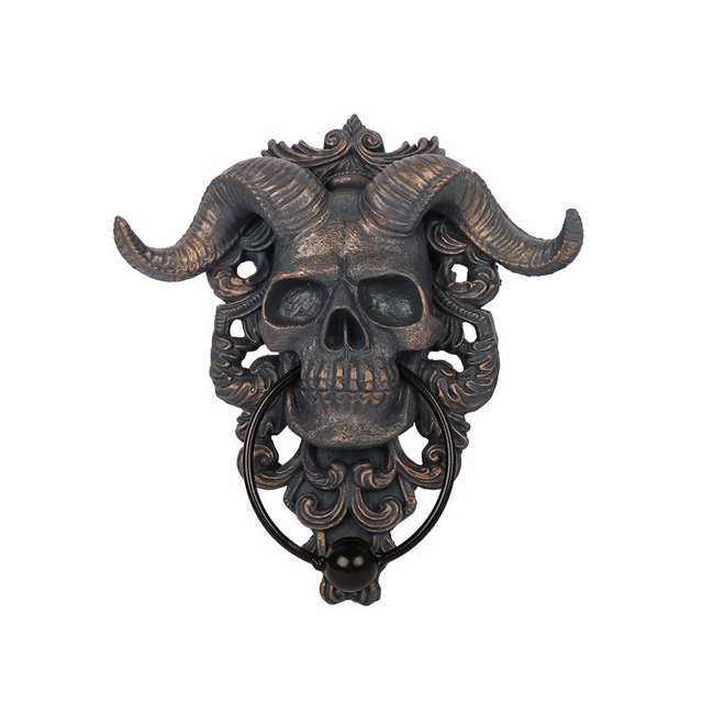 Escultura de calavera con cabeza de oveja, decoración Punk para colgar en la pared, aldaba de puerta