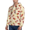 thumbnail image 3 of Honeii Cartoon Popcorn Pattern Mens Hoodies Men's Loose Sleeve Sweatshirt,Pullover Hooded Sweatshirt for Men,Essentials Hoodie-Small, 3 of 7