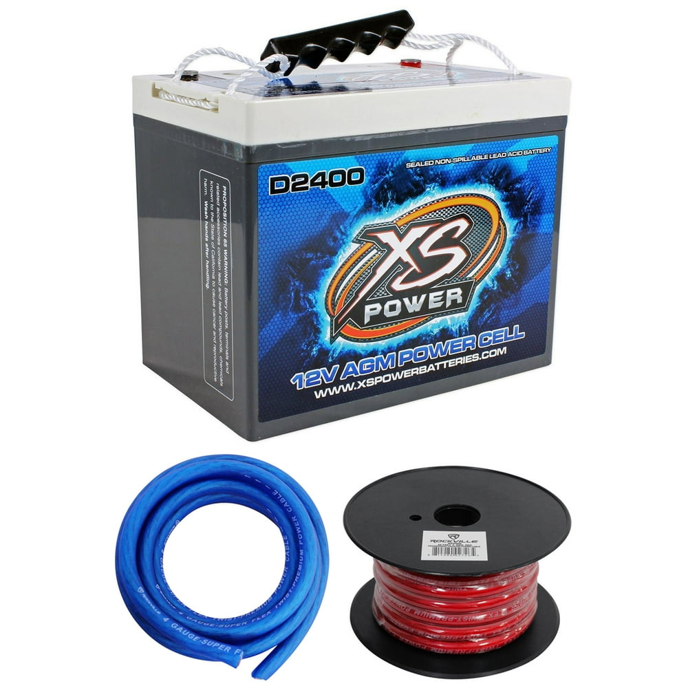 XS Power D2400 3500 Amp Car Audio Battery+Terminal Hardware+Power