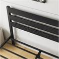 thumbnail image 5 of Full Size Bed Frame with Vintage Wood Headboard, Heavy Duty Metal Platform Base, Underbed Storage Space, No Box Spring Required, Black, 5 of 10