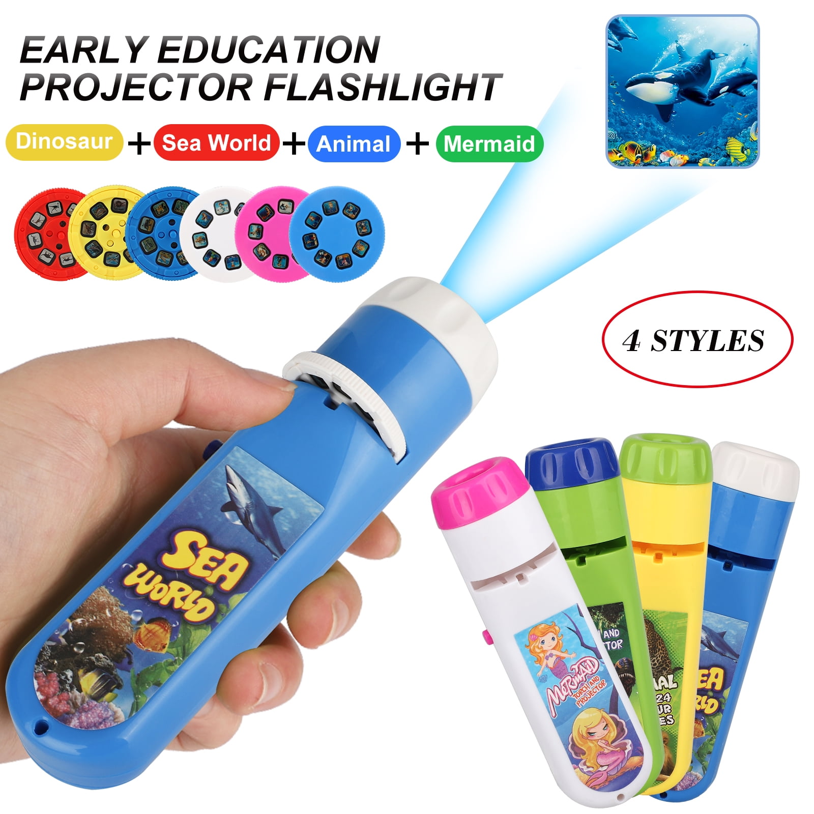 EEEkit Kids Projector Flashlight, Projection Light Toy, Enhanced Story Projection Torch
