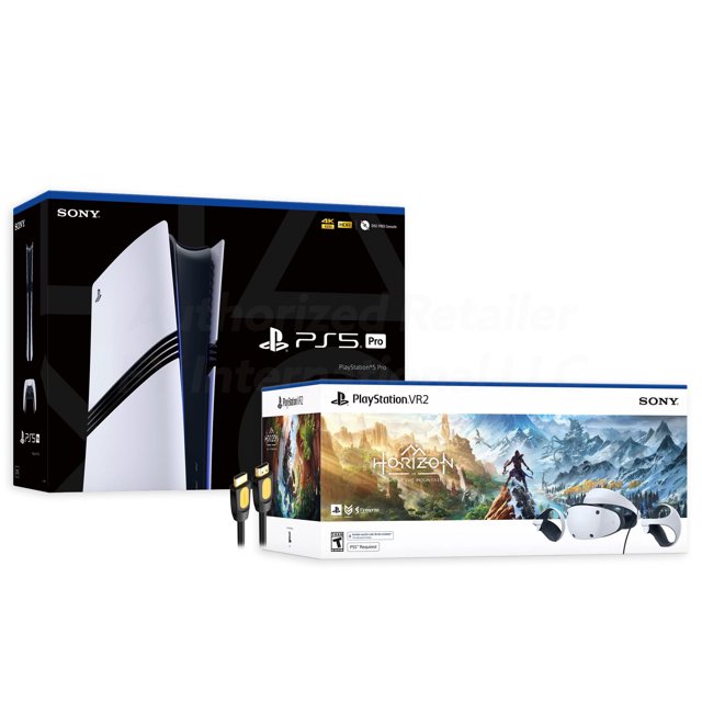 PlayStation 5 Pro et PSVR2 Horizon Call of the Mountain Deluxe Combo, Casque VR2, Manettes Sense, Console Numérique PS5 Pro, DualSense, Rendu Avancé 4K HDR, avec Mytrix HDMI2.1 - Ensemble PS5 VR2