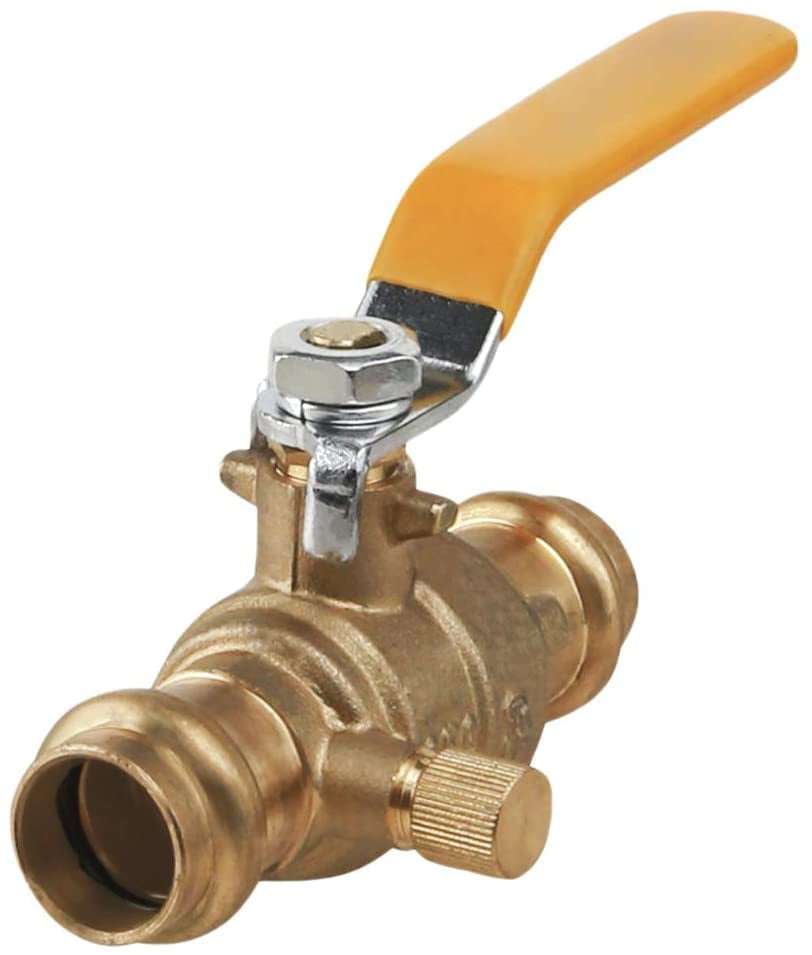 Midline Valve 532001VLVD Premium Press Ball Valve with Drain, with 1 in