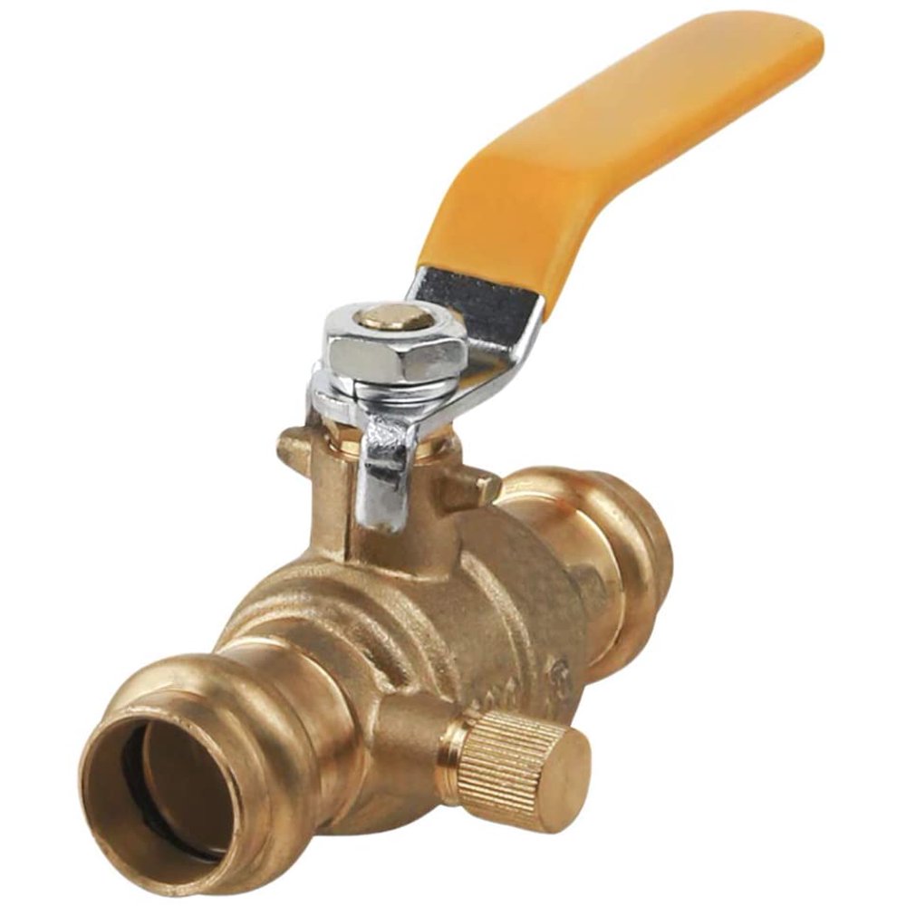 Midline Valve 532001VLVD Premium Press Ball Valve with Drain, with 1 in