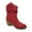 Red, variant on Modern Western Cowboy Boots for Women Fashion Cowgirl Boots Pull Up Low Heel Mid-Calf Boots